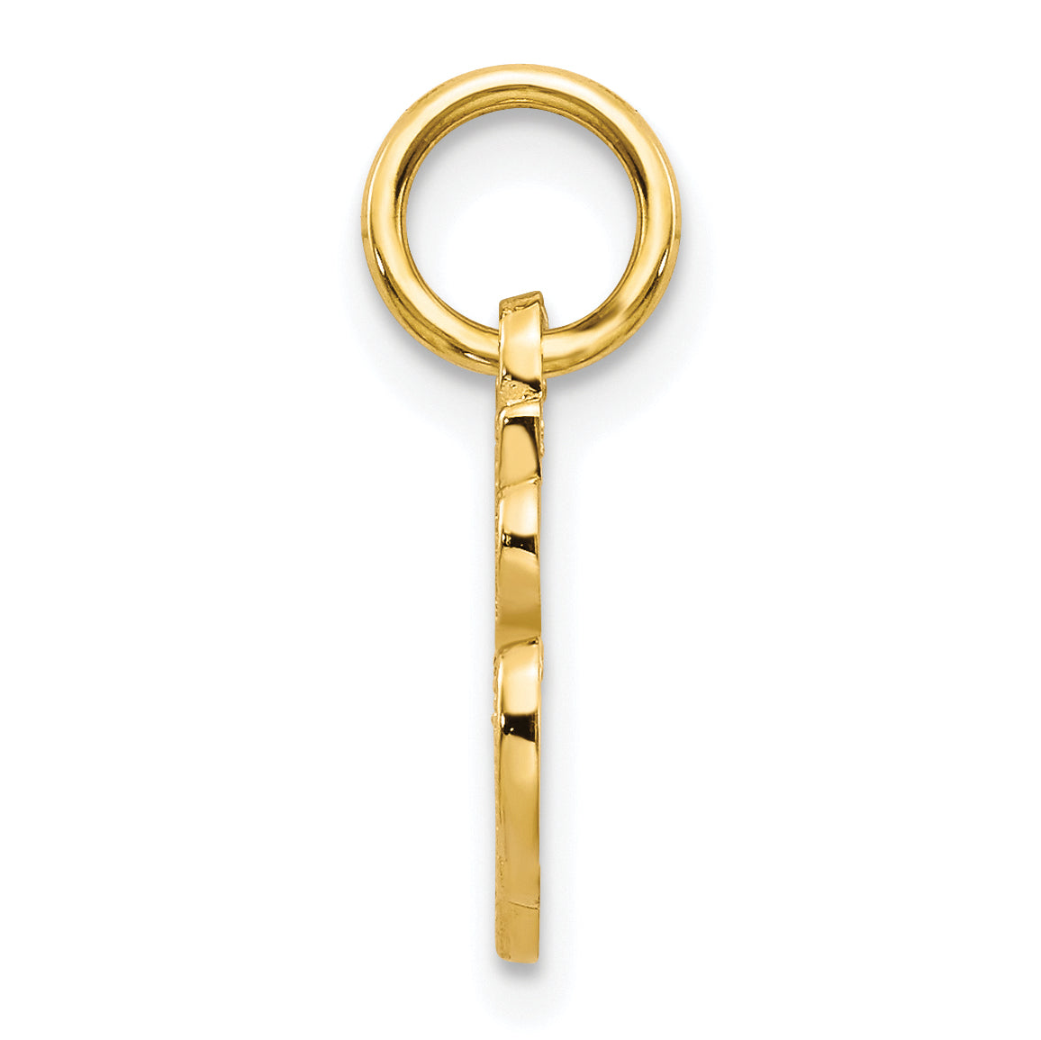 10K Gold Initial A Charm with Polished Finish Elegant and Solid Design