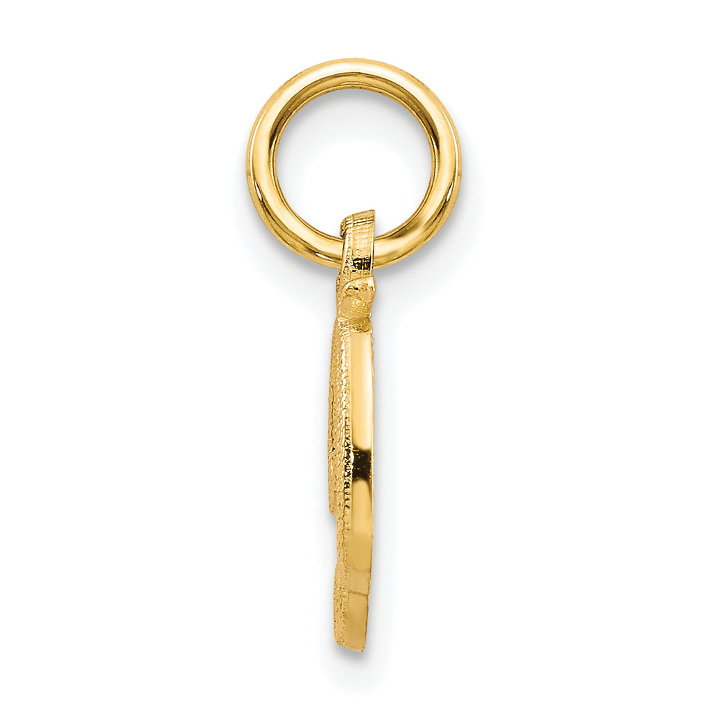 10K Gold Solid Polished D Initial Charm for Personalized Style