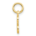 10K Yellow Gold Initial E Charm with Polished Solid Finish Elegant Design