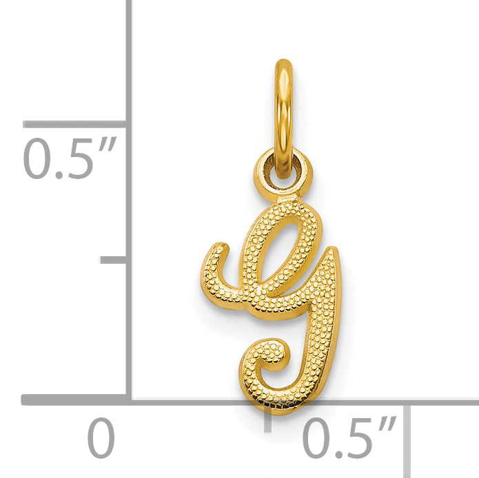 10K Gold Initial G Charm with Polished Finish  Elegant and Timeless