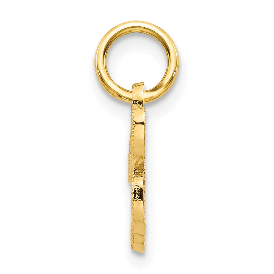 10K Gold Polished Initial H Charm Elegant Solid Design