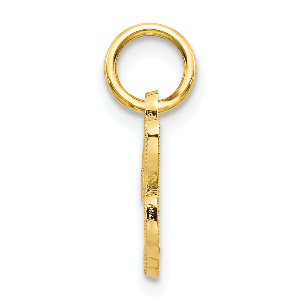 10K Gold Polished Initial H Charm Elegant Solid Design