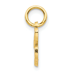 10K Gold Polished Initial H Charm Elegant Solid Design