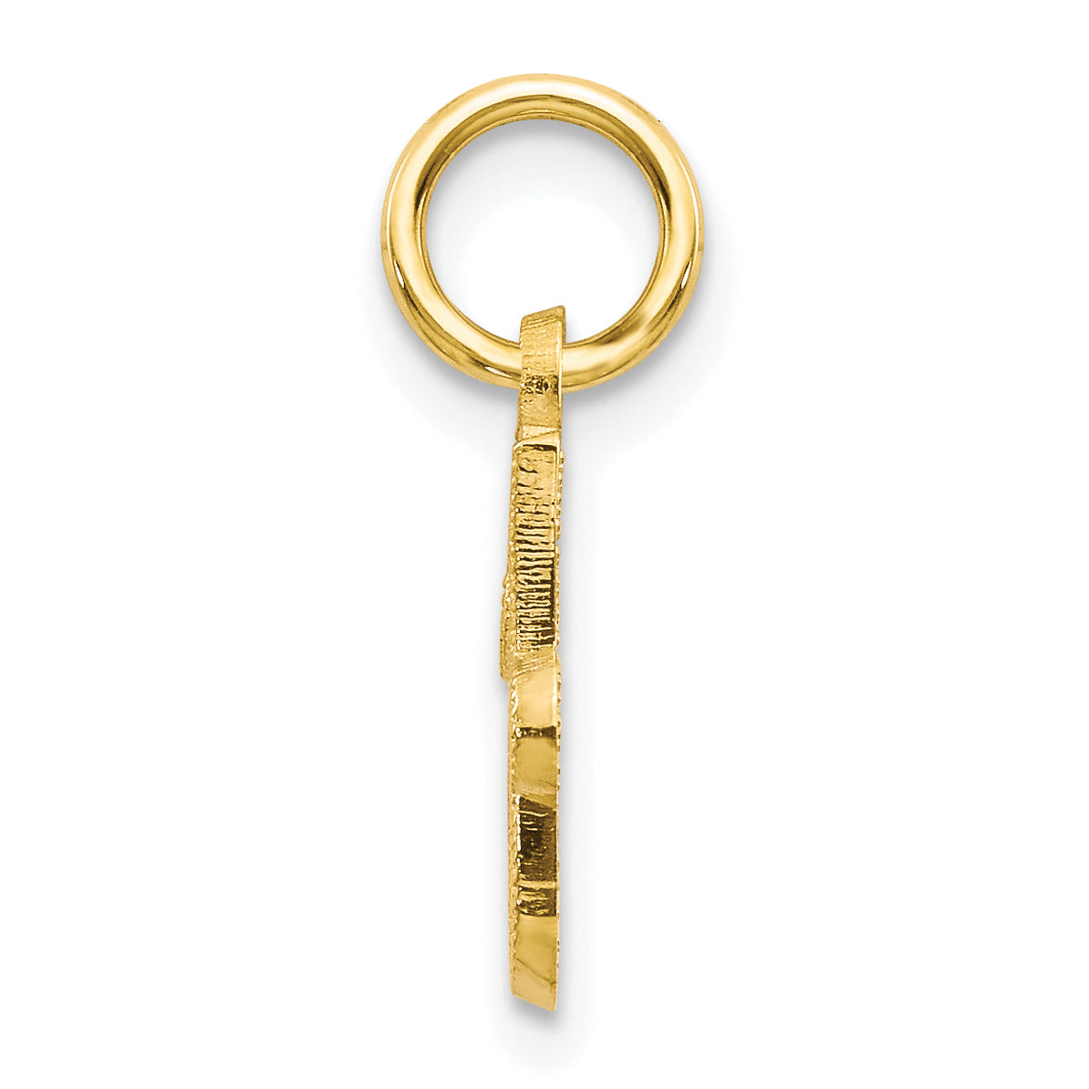 10K Gold Polished Initial J Charm  Solid, Elegant Letter Design Secondary image