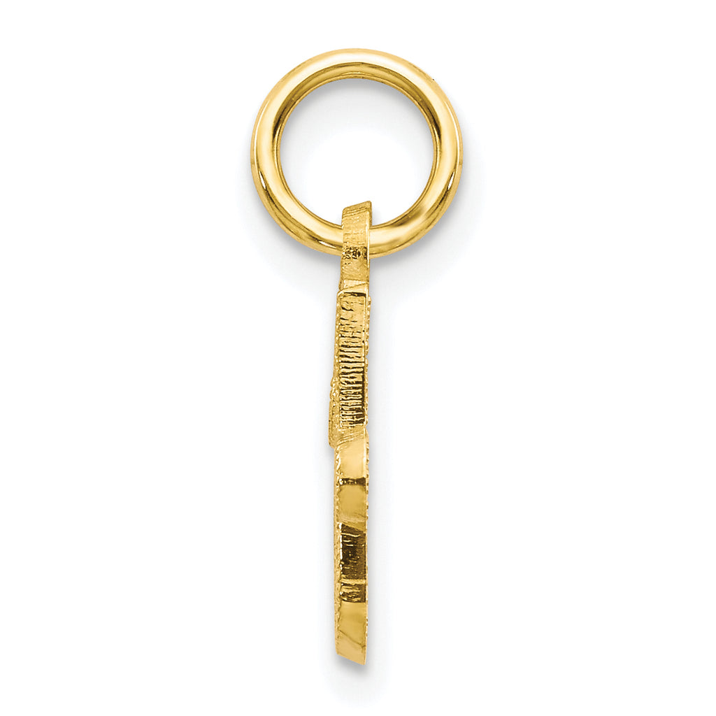 10K Gold Polished Initial J Charm  Solid, Elegant Letter Design