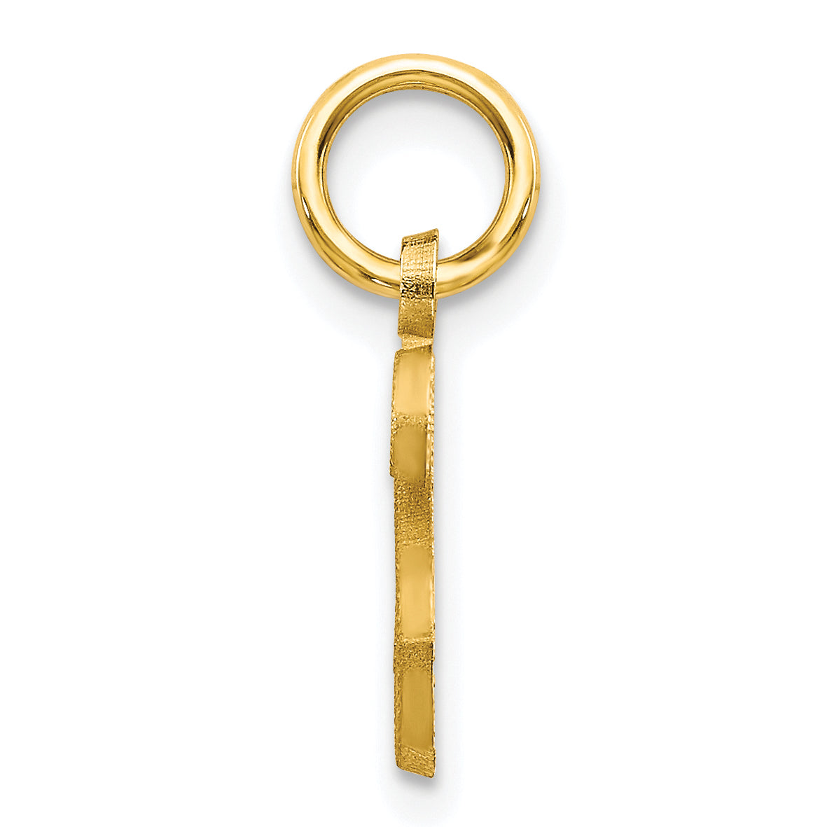 10K Gold Initial 'S' Charm with Polished Finish  Elegant & Solid Design