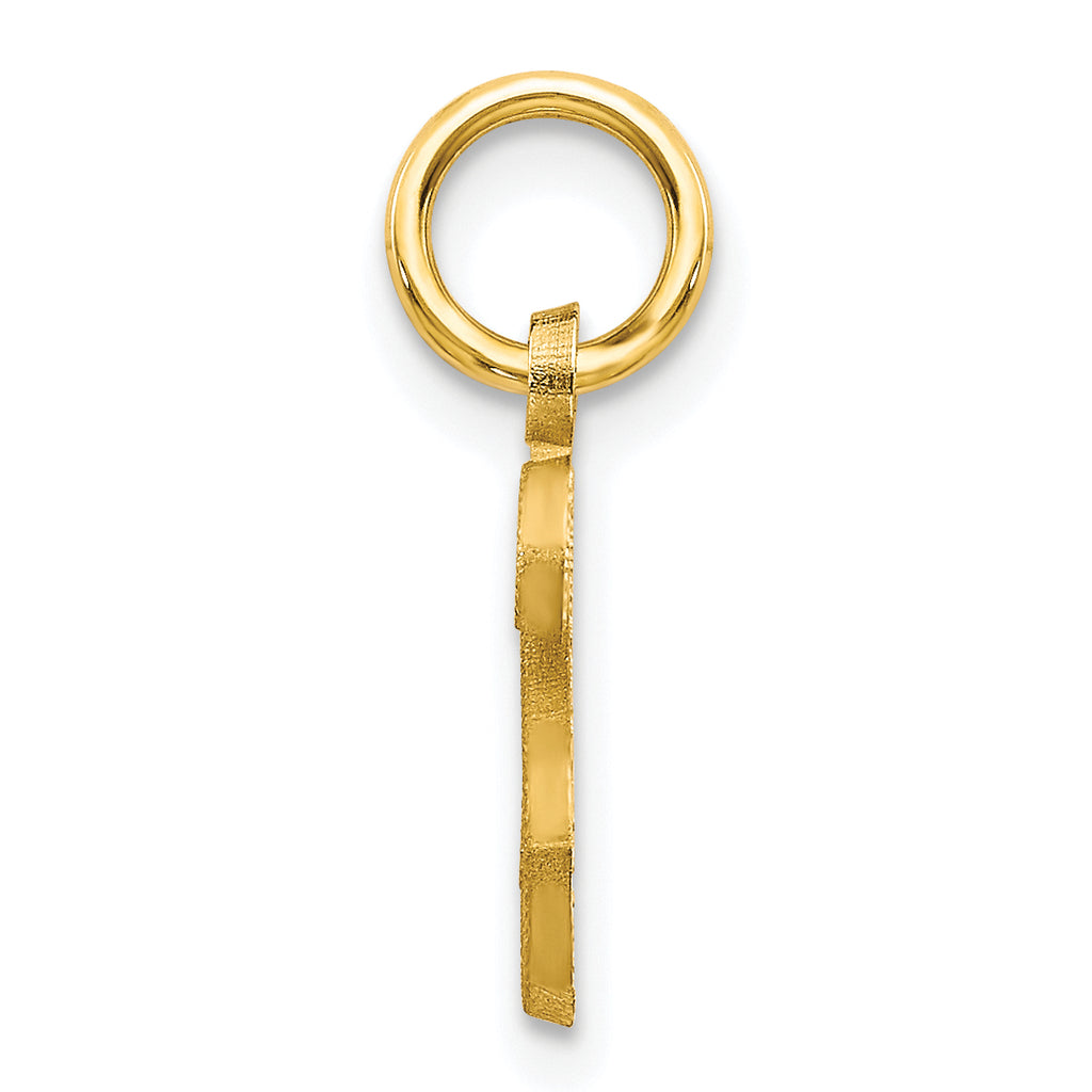 10K Gold Initial 'S' Charm with Polished Finish  Elegant & Solid Design
