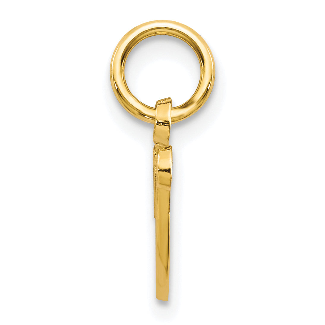 10K Gold Solid Initial V Charm with Polished Finish  Elegant and Timeless