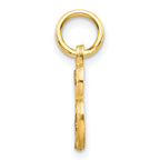 10K Gold Initial B Charm with Polished Finish  Elegant Small Pendant