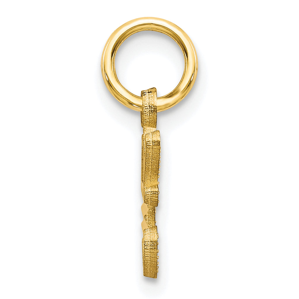 10K Gold Initial C Charm with Polished Finish  Elegant and Solid