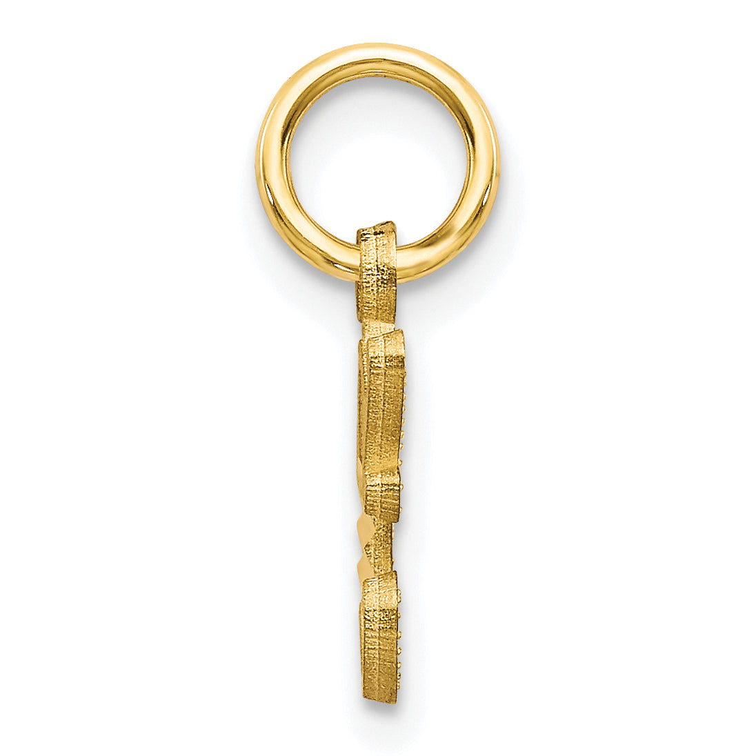 10K Gold Initial C Charm with Polished Finish  Elegant and Solid