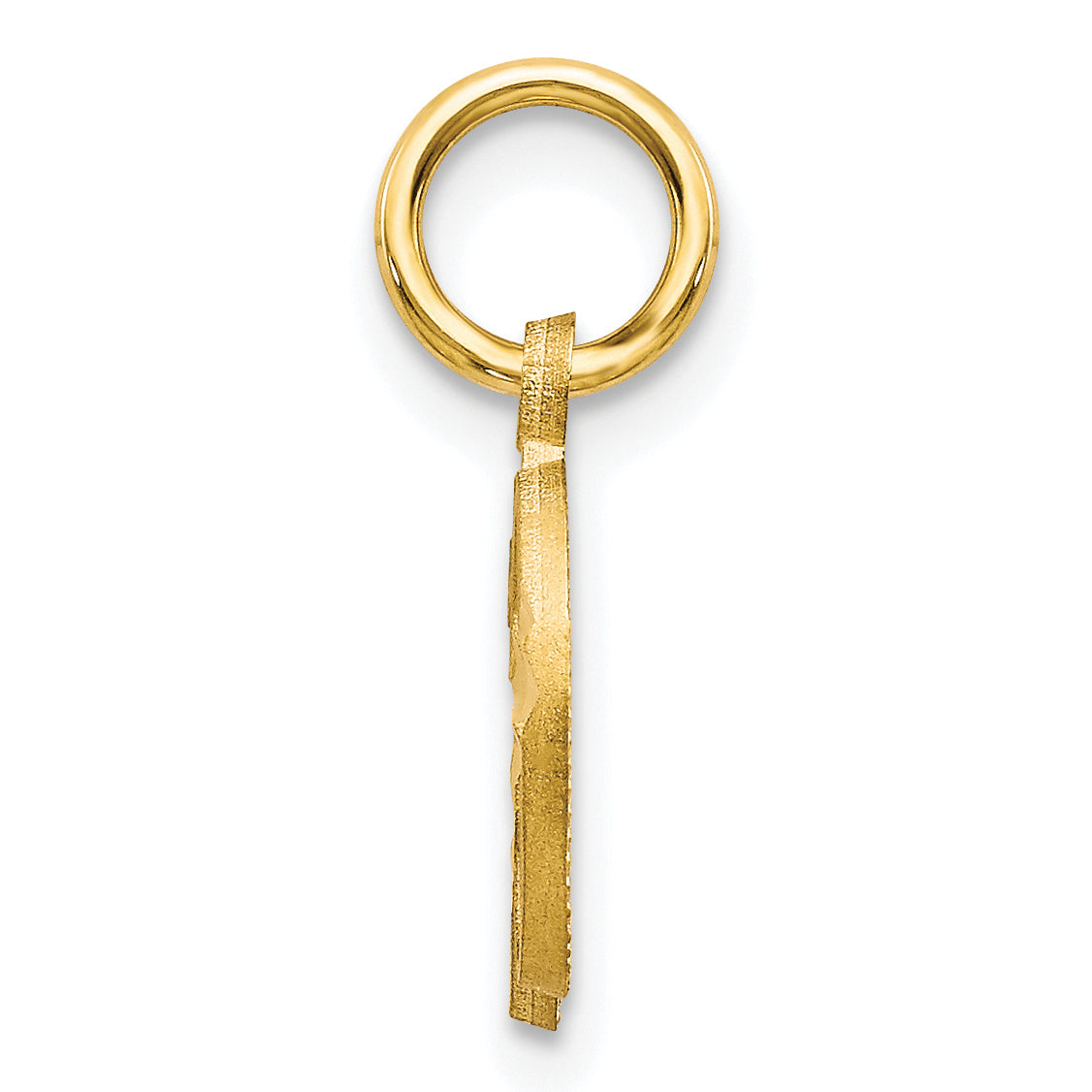 10K Gold Initial D Charm with Polished Finish  Small Solid Design Secondary image