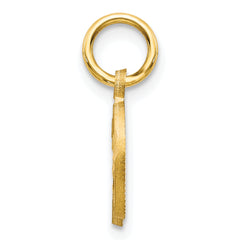 10K Gold Initial D Charm with Polished Finish  Small Solid Design
