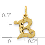10K Gold Initial E Charm Polished Solid Yellow Gold Pendants