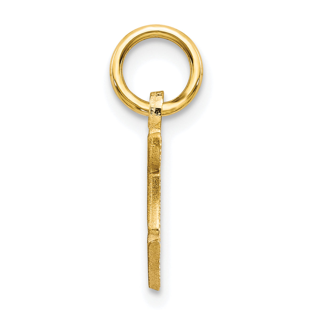10K Solid Gold Initial F Charm with Polished Finish Small & Elegant Secondary image