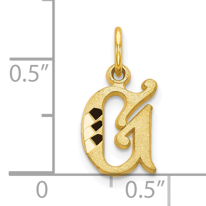 10K Gold Initial G Charm Polished Solid Small Yellow Gold Pendant