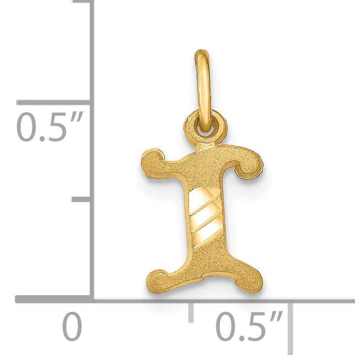10K Gold Initial I Charm with Polished Finish Elegant and Solid Design Secondary image