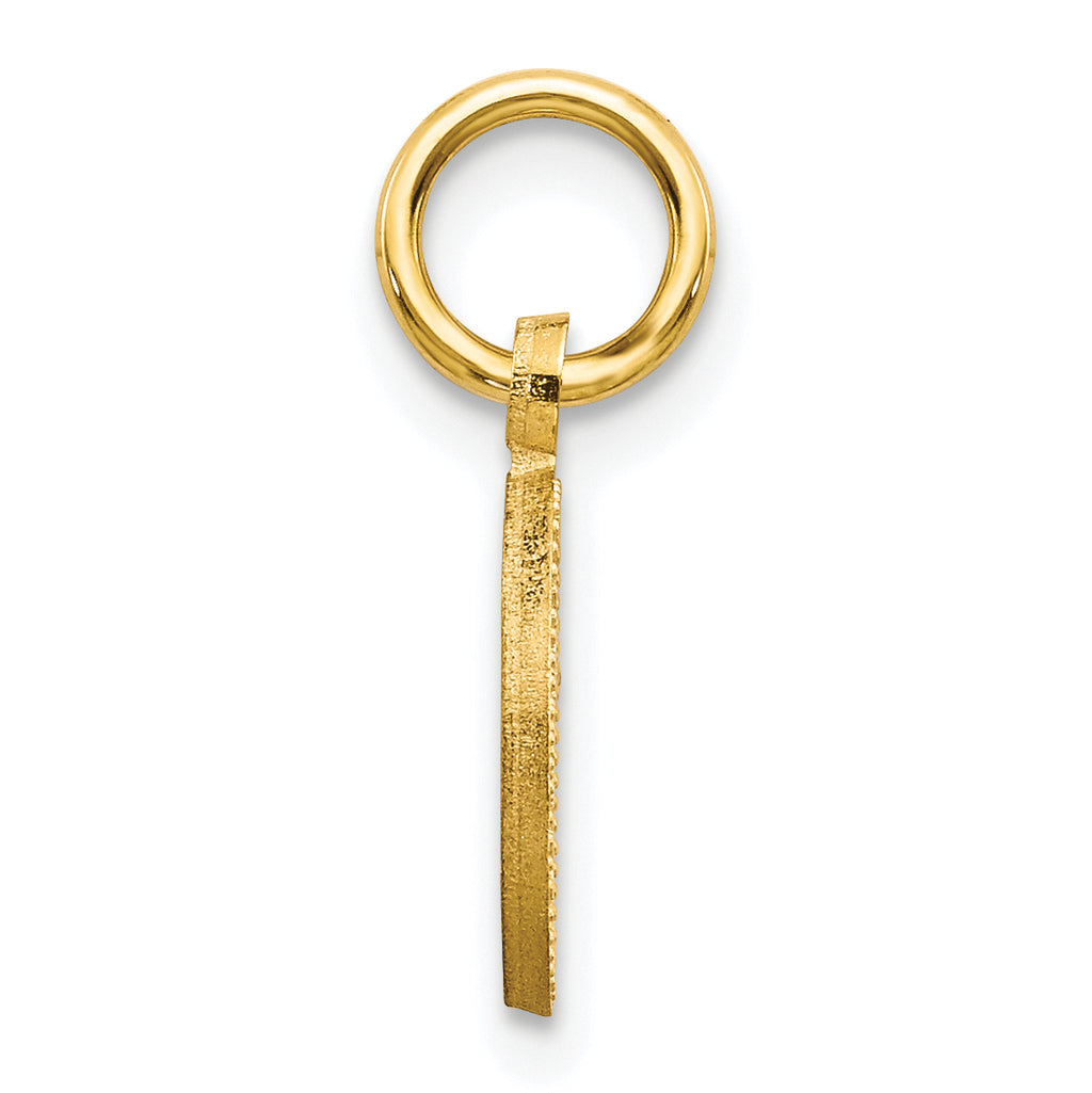 10K Gold O Initial Charm with Polished Finish Petite & Elegant Design