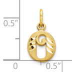 10K Gold O Initial Charm with Polished Finish Petite & Elegant Design
