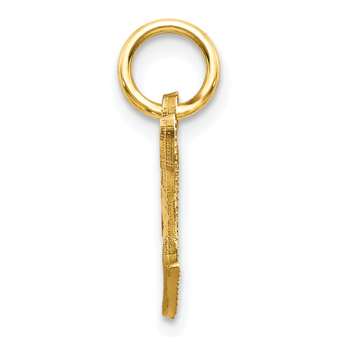 10K Yellow Gold Polished Initial T Charm Elegant, Solid Design Secondary image
