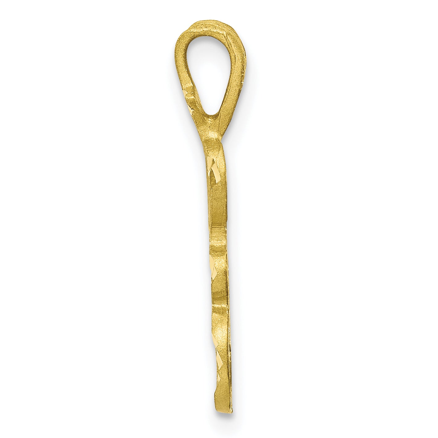 10K Diamond-cut Grooved Initial A Charm