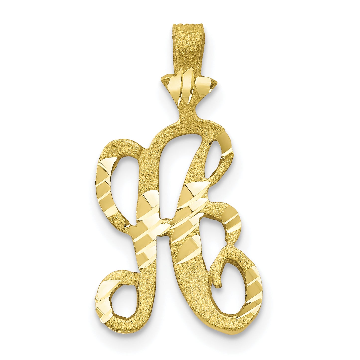 10K Diamond-cut Grooved Initial A Charm Main image