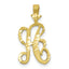 10K Diamond-cut Grooved Initial A Charm