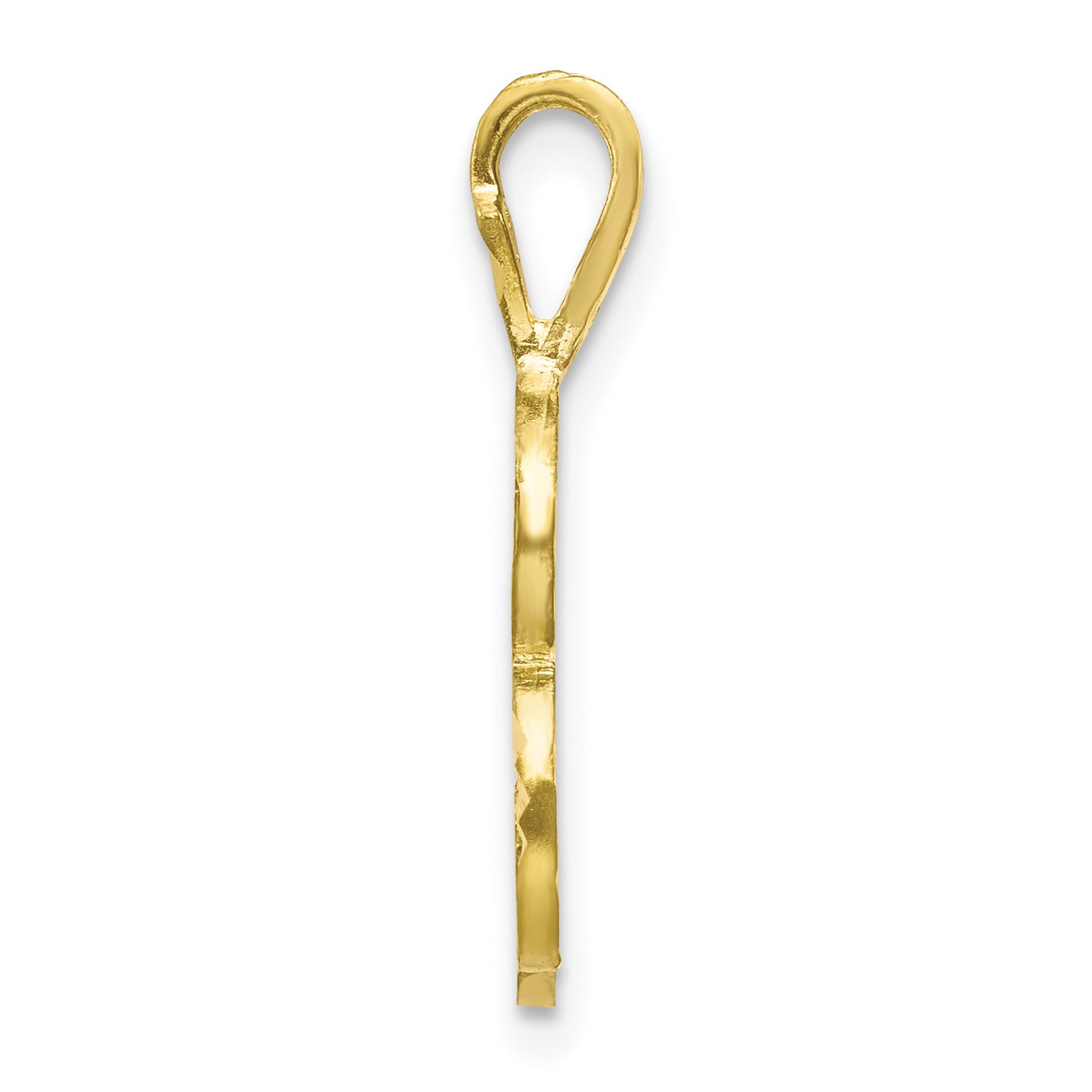 10K Diamond-cut Grooved Initial A Charm