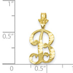10K Diamond-cut Grooved Initial B Charm