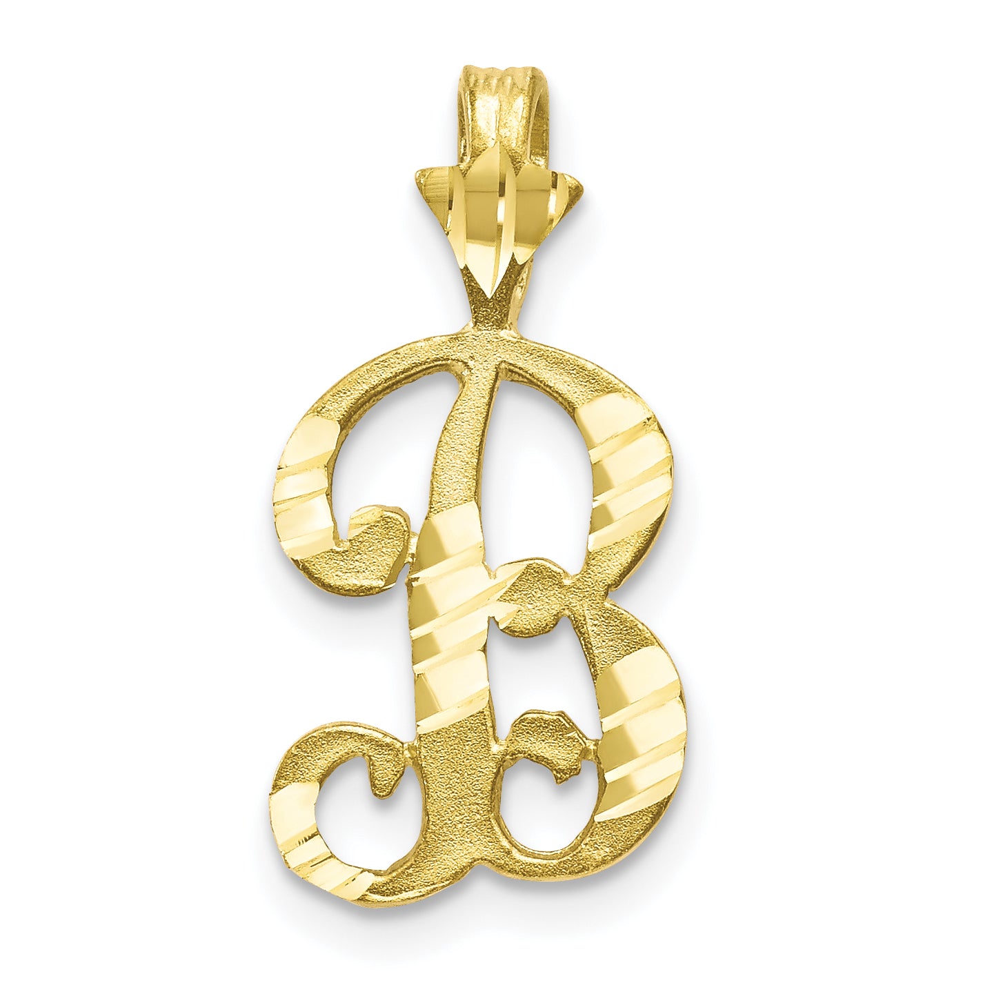 10K Diamond-cut Grooved Initial A Charm Secondary image