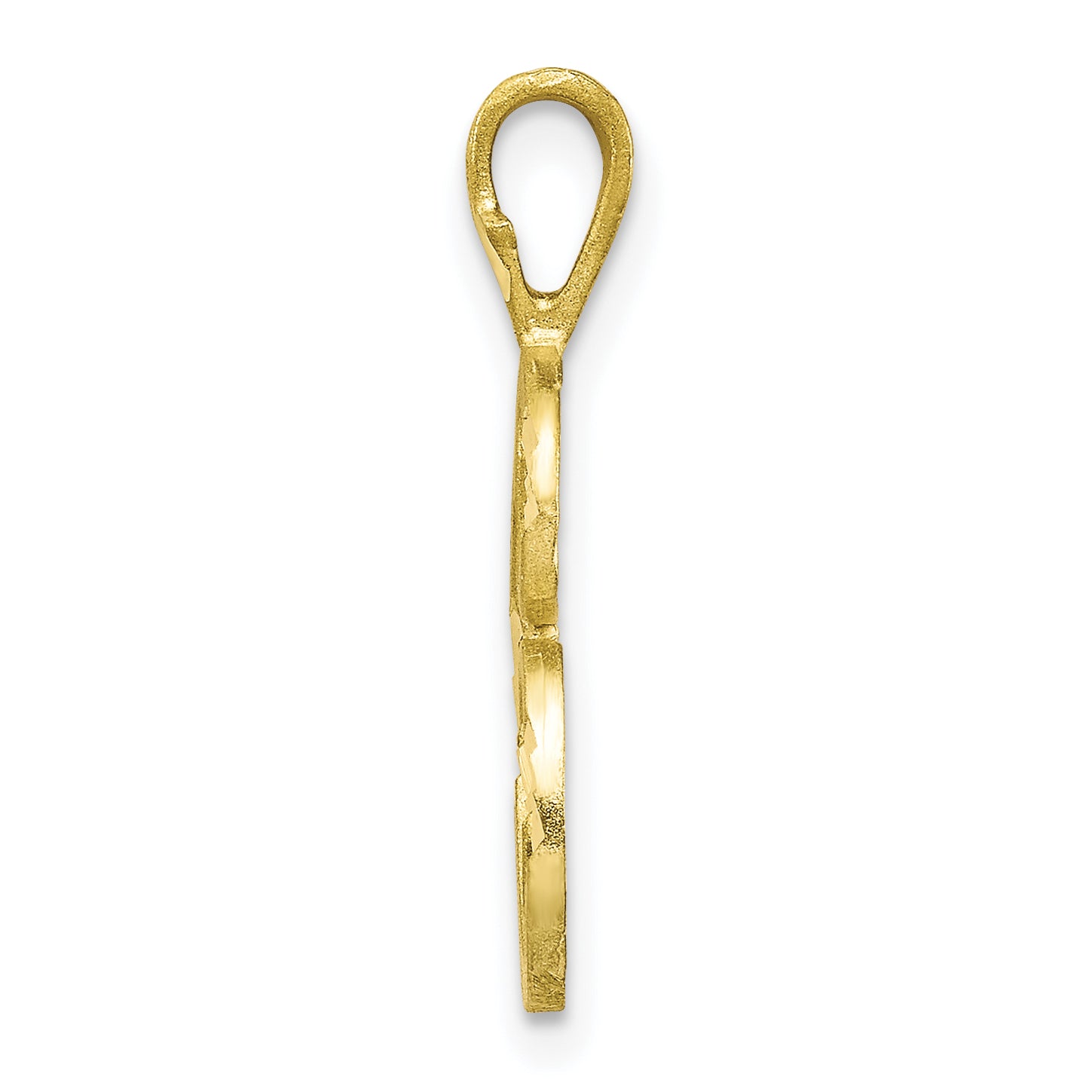 10K Diamond-cut Grooved Initial A Charm