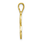 10K Diamond-cut Grooved Initial A Charm