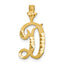 10k Diamond-cut Grooved Initial D Charm