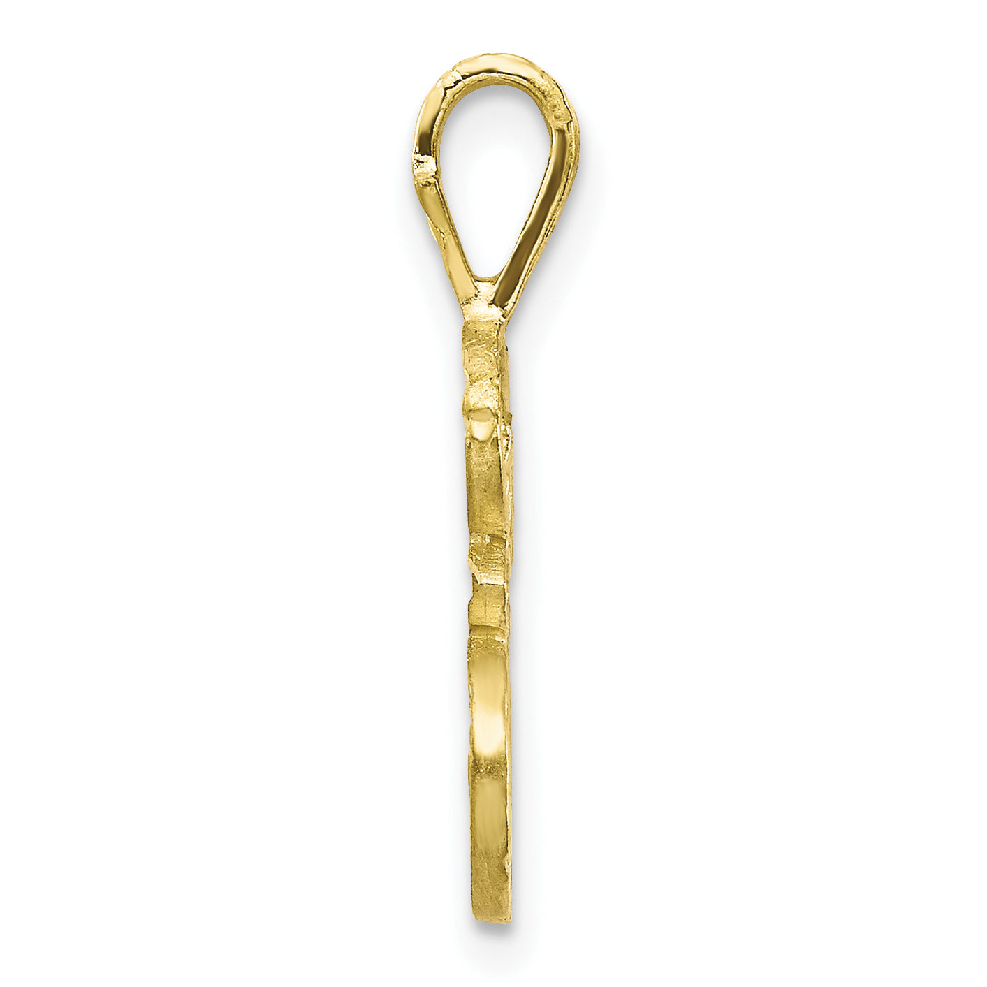 10K Diamond-cut Grooved Initial A Charm