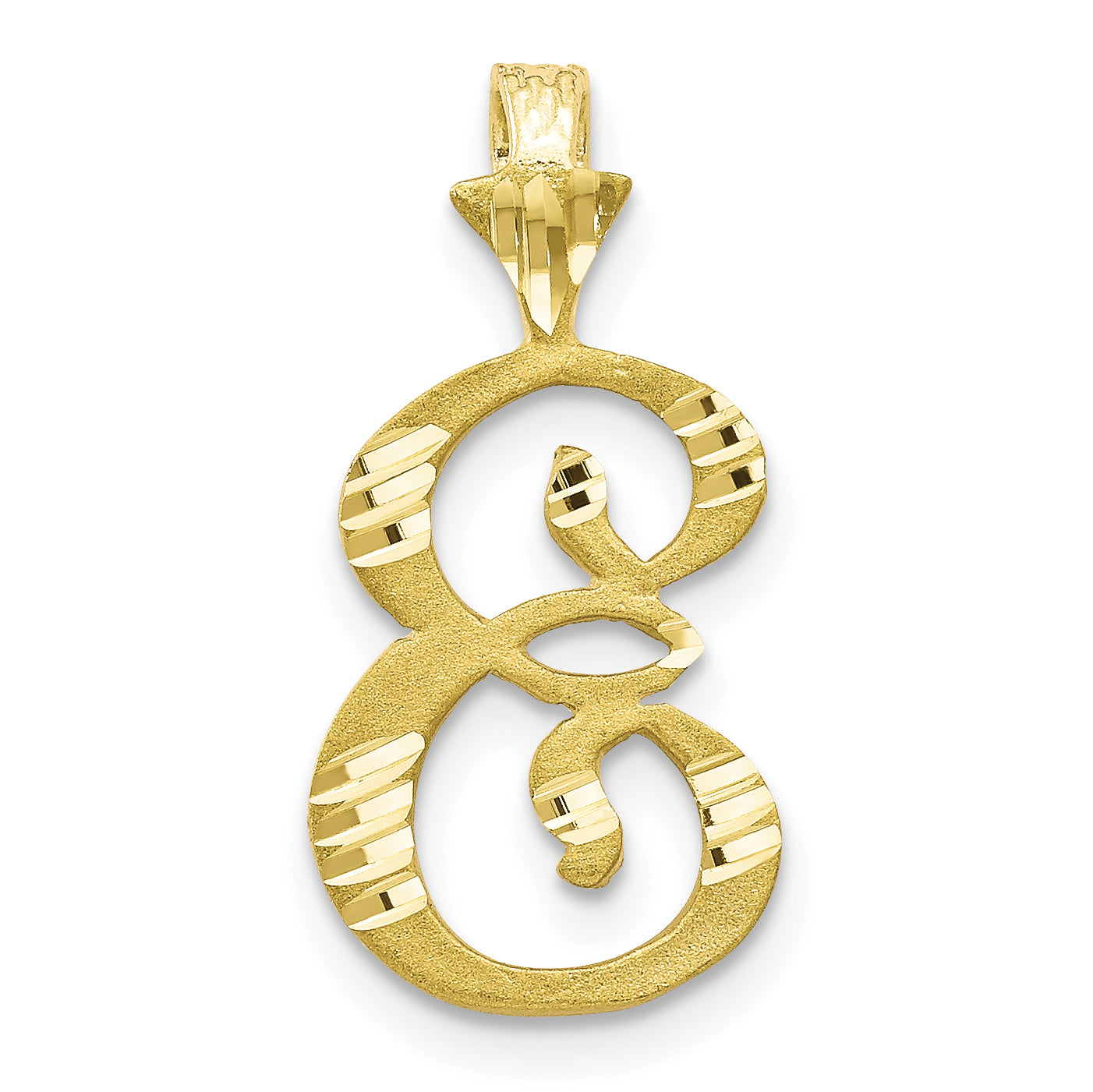 10K Diamond-cut Grooved Initial A Charm