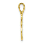 10K Diamond-cut Grooved Initial A Charm
