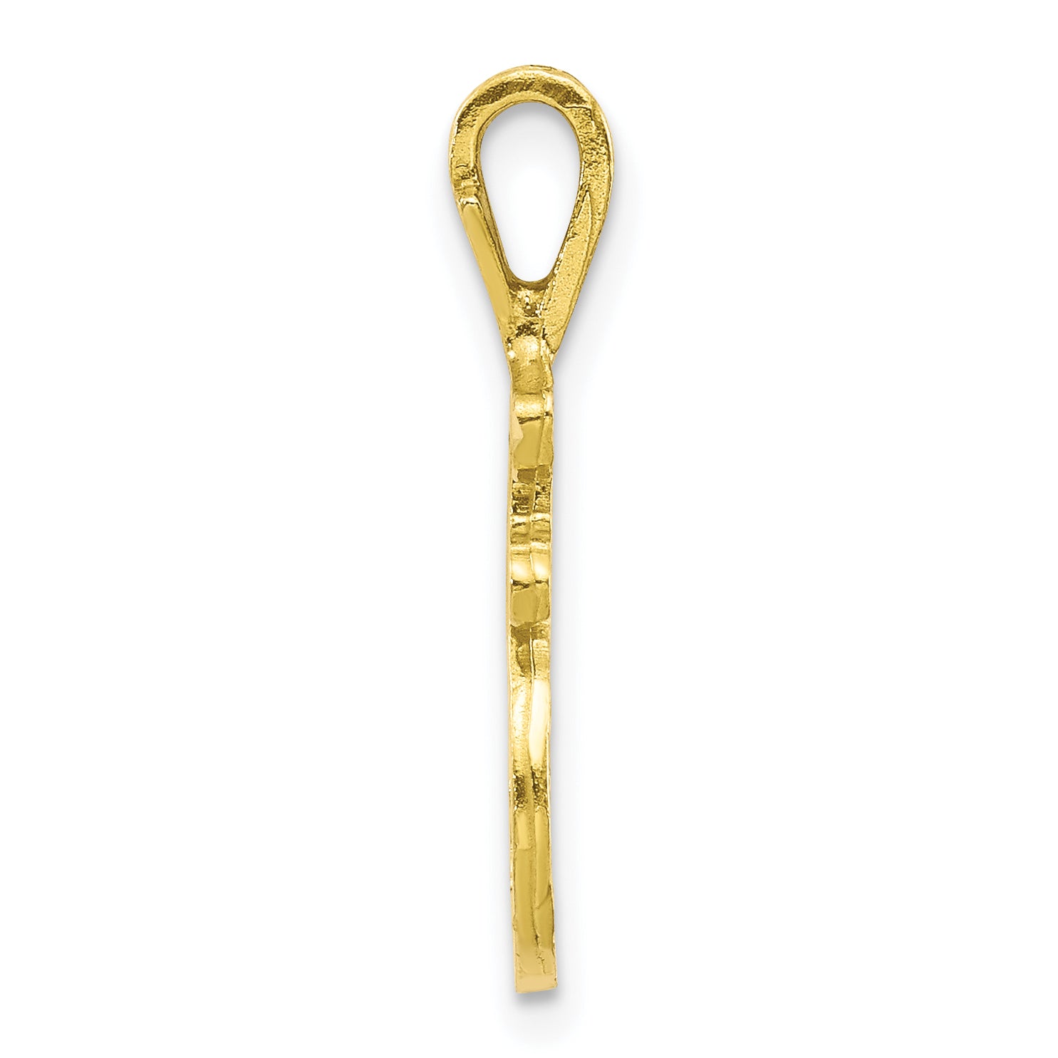 10K Diamond-cut Grooved Initial A Charm
