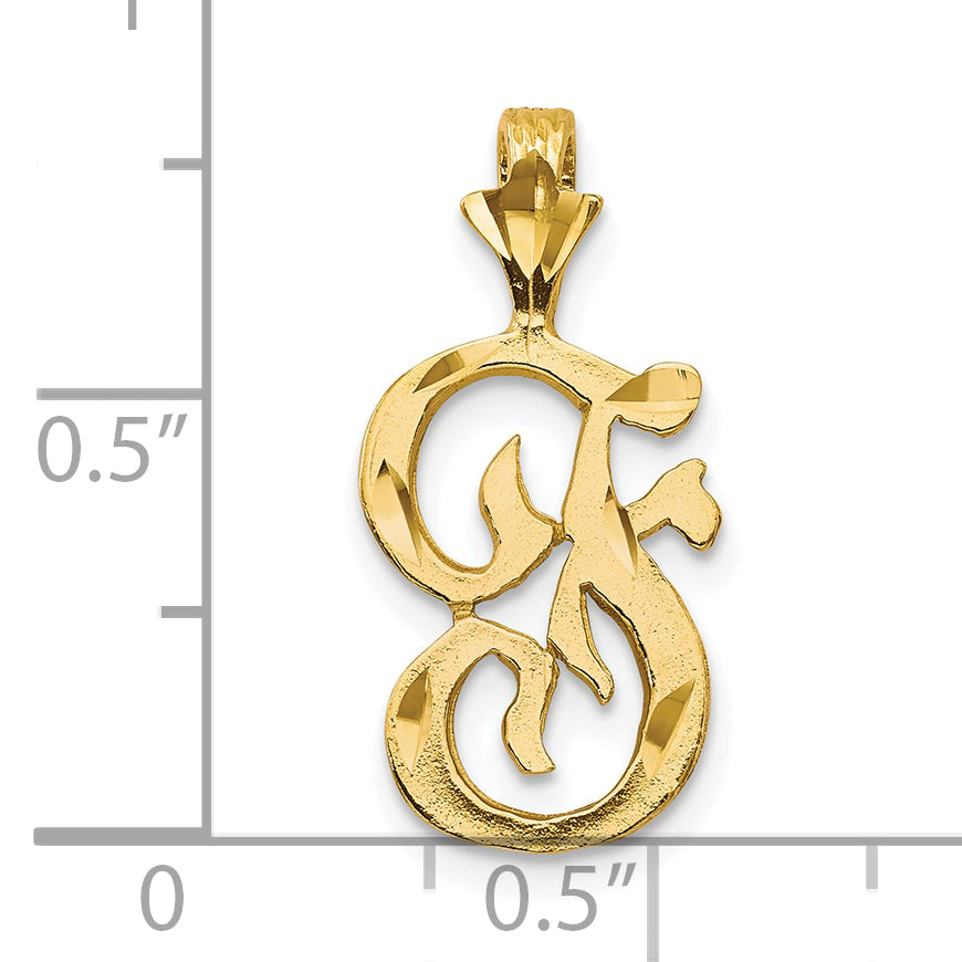 10k Initial F Pendant