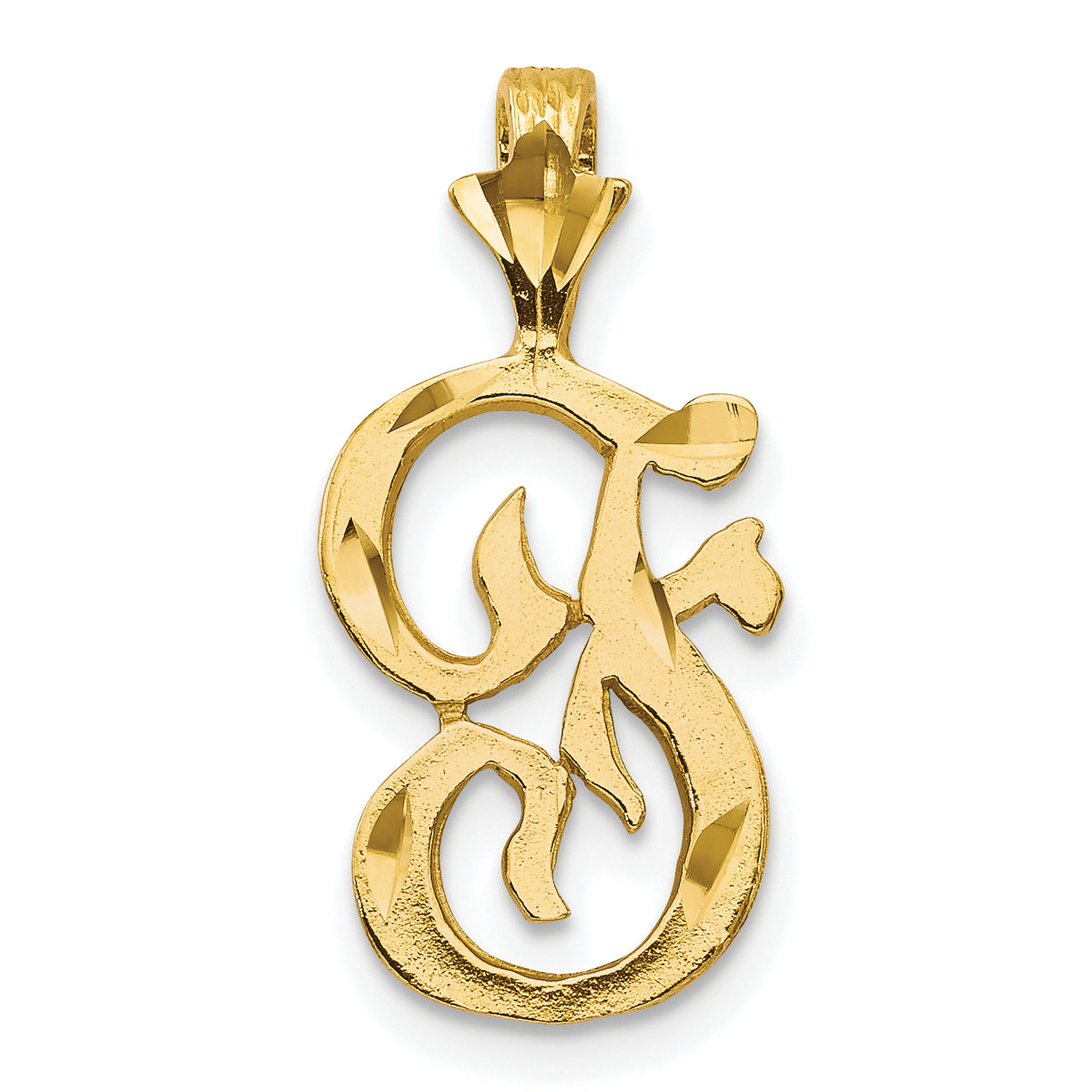 10k Initial F Pendant