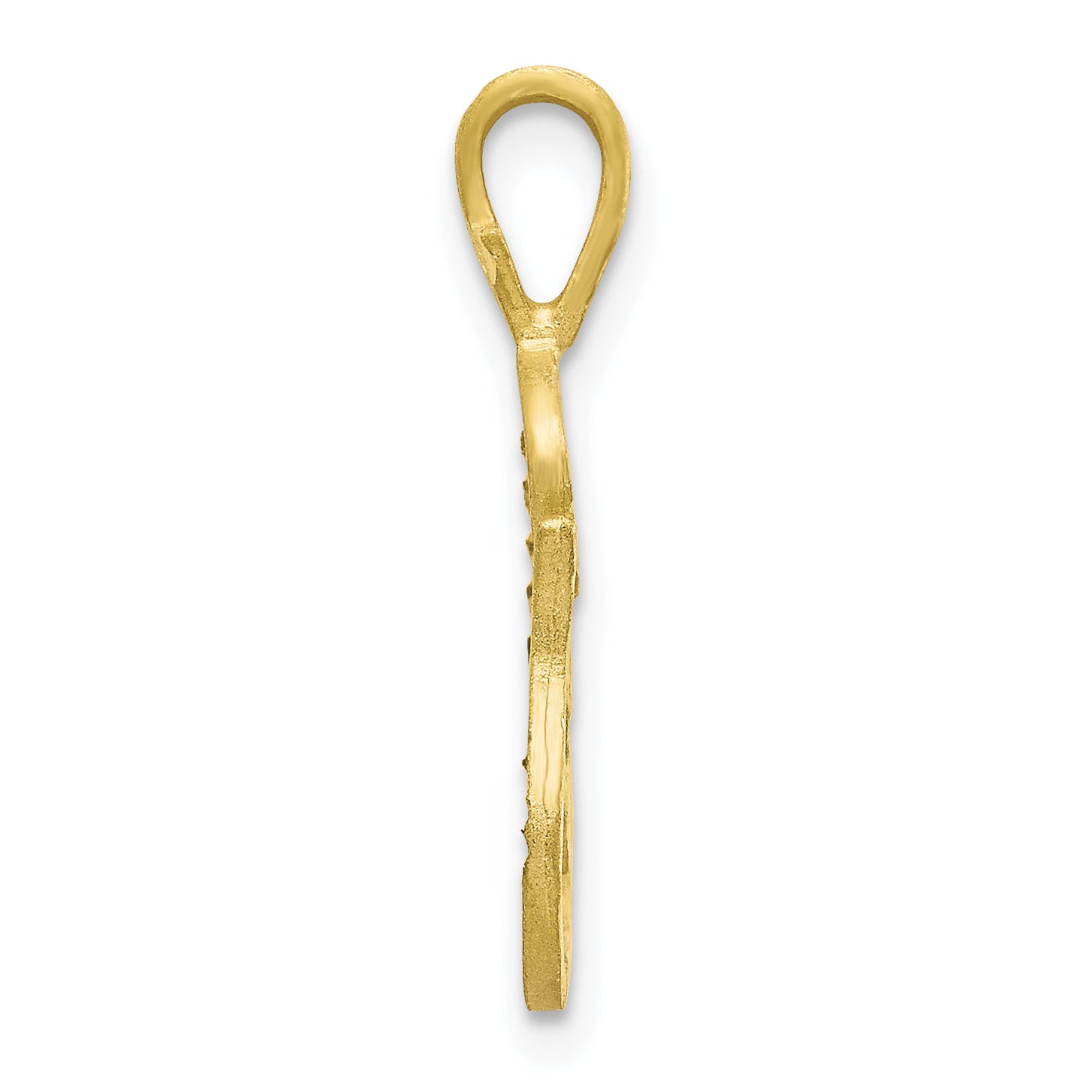 10K Diamond-cut Grooved Initial A Charm