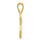 10K Diamond-cut Grooved Initial A Charm