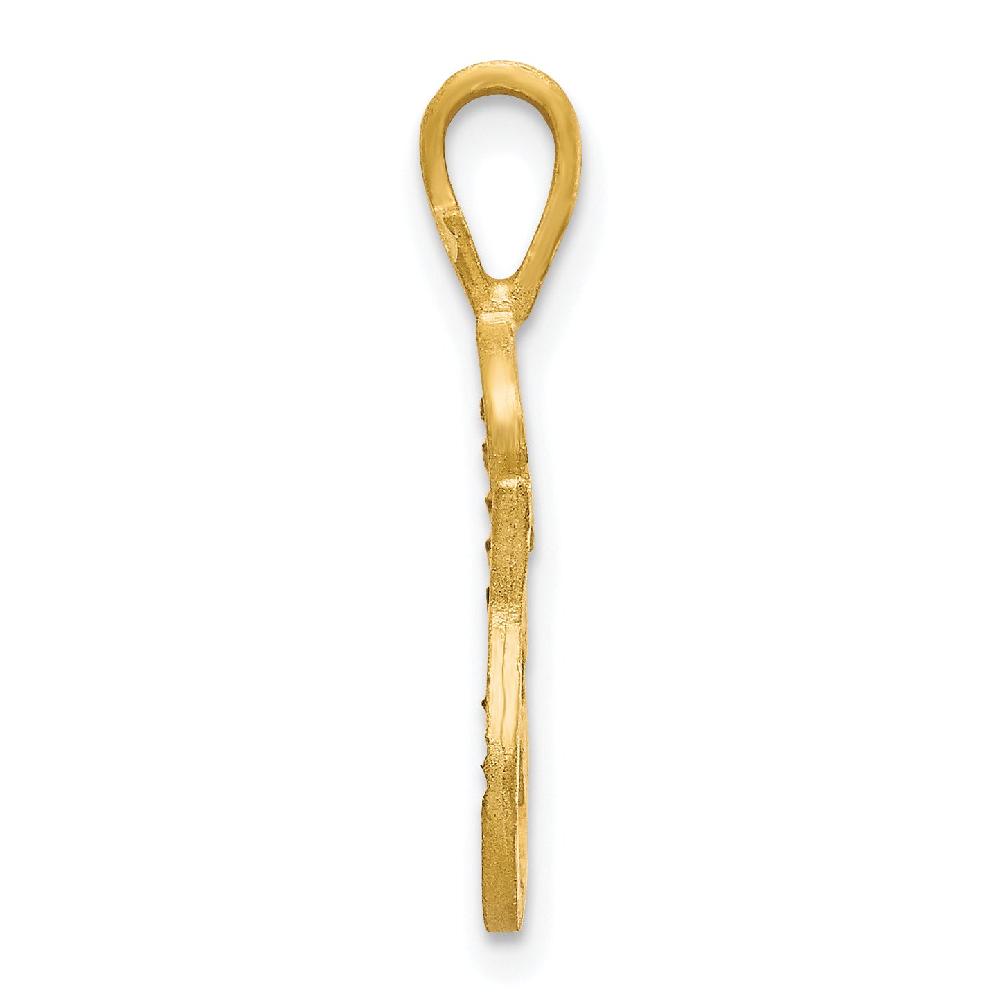 10K Gold Initial G Pendant with Polished Solid Finish Secondary image