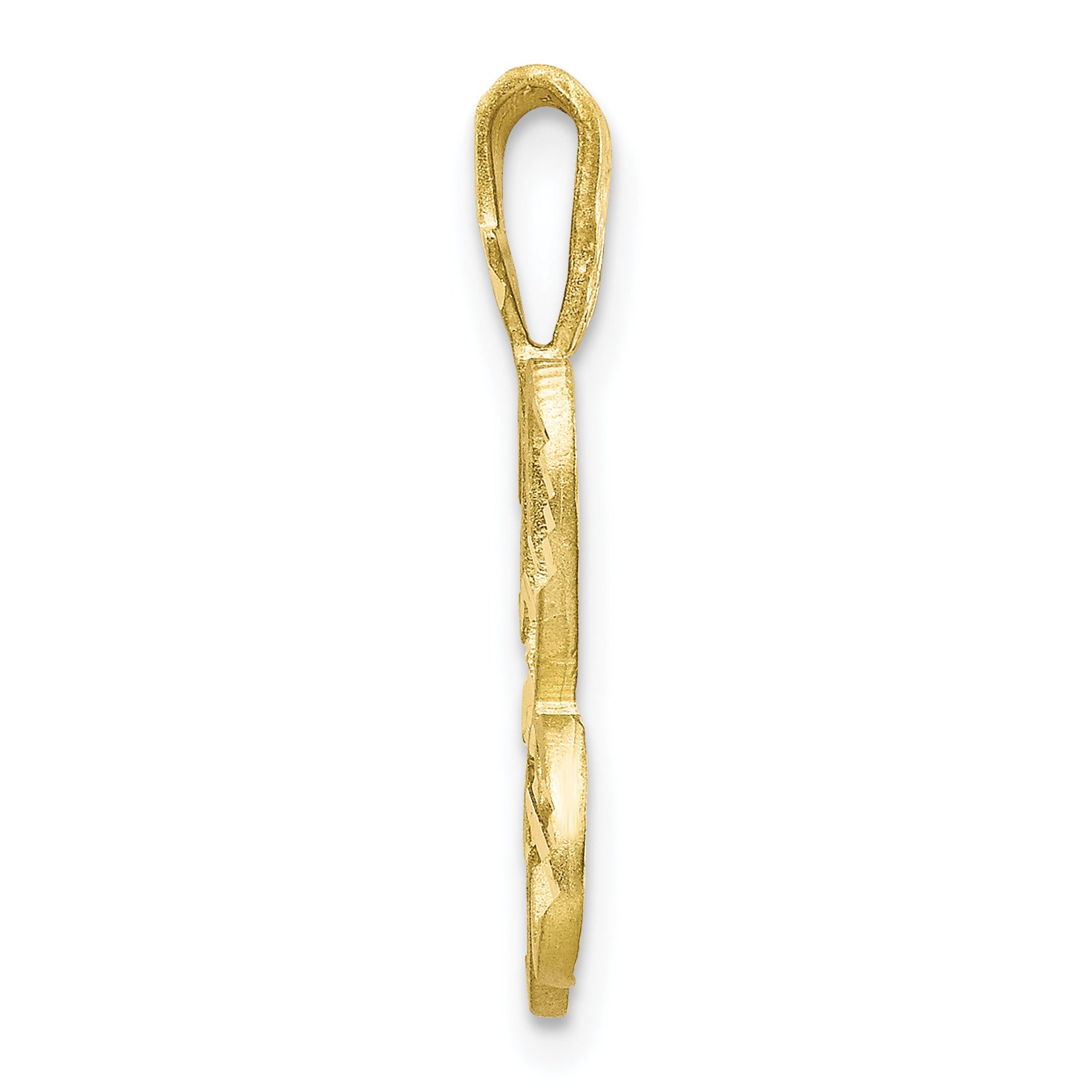 10K Diamond-cut Grooved Initial A Charm