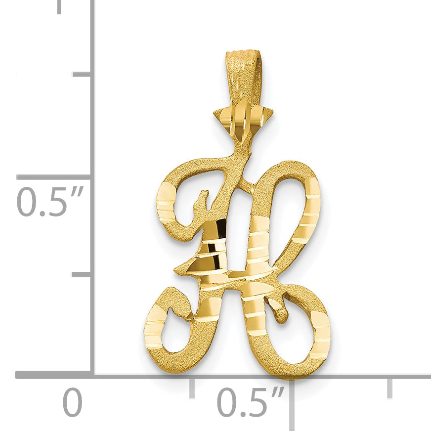 10k Initial H Pendant