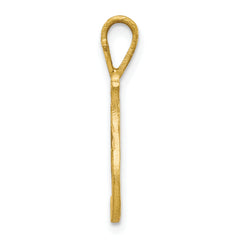 10K Gold Solid Initial I Pendant with Polished Finish  Elegant and Timeless