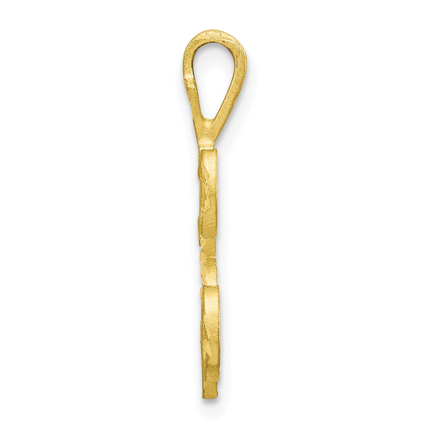 10K Diamond-cut Grooved Initial A Charm