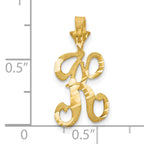 10K Yellow Gold Initial K Pendant with Polished Solid Finish