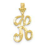 10K Diamond-cut Grooved Initial A Charm