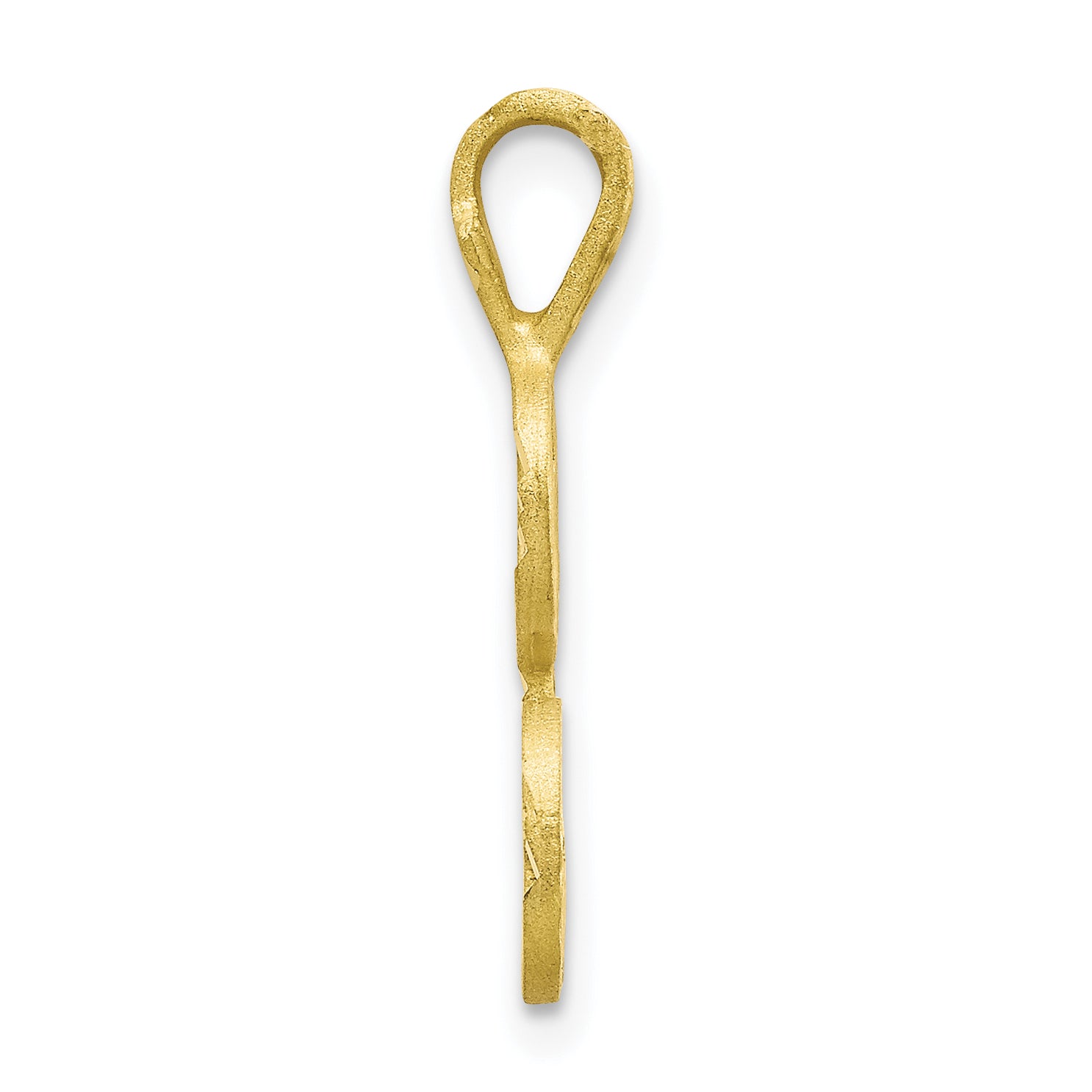 10K Diamond-cut Grooved Initial A Charm