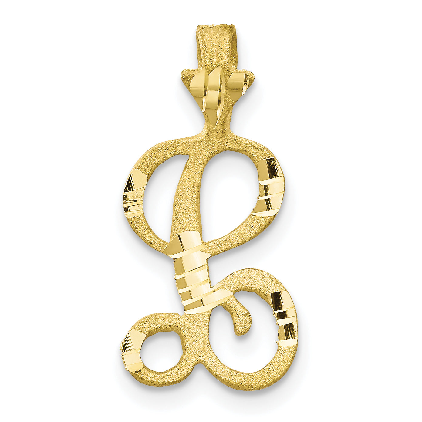 10K Diamond-cut Grooved Initial A Charm